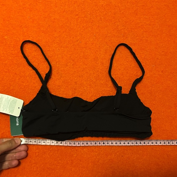 Black smocked bralette bikini swimsuit top NWT - Picture 9 of 10
